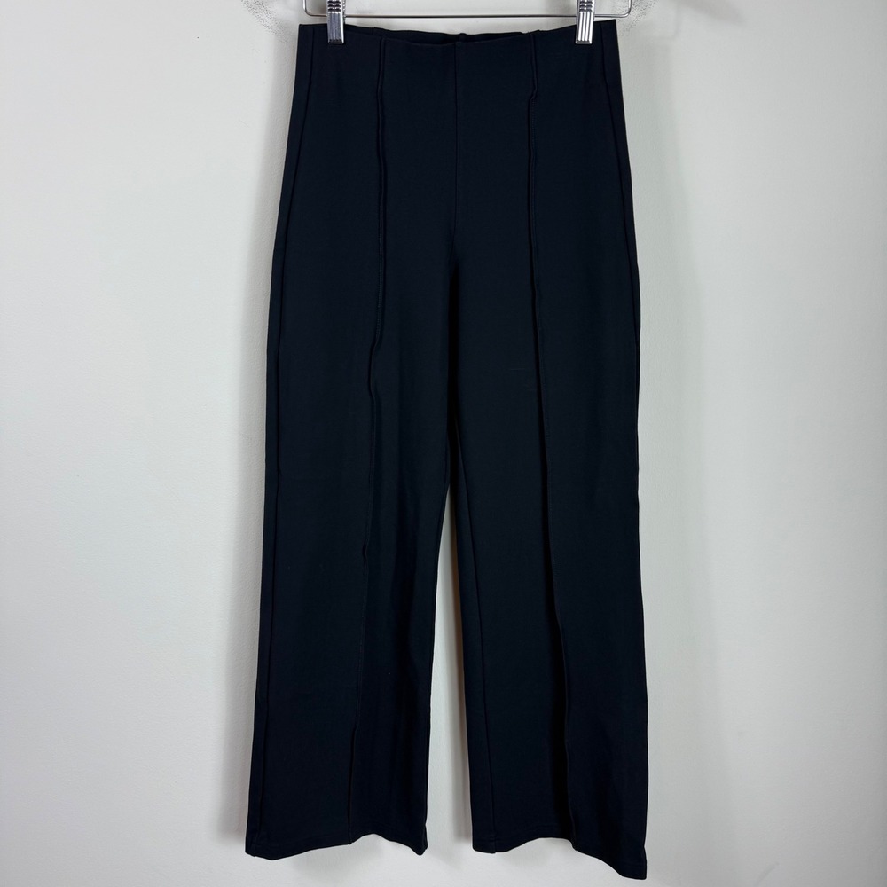 Abercrombie Fitch Black High Waisted Wide‎ Leg Exposed Pleat Pants Size Small